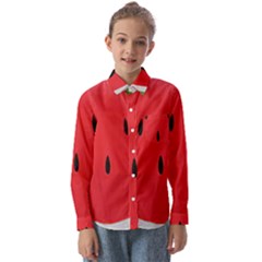 Watermelon Pillow Fluffy Kids  Long Sleeve Shirt by Azkajaya