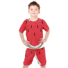 Watermelon Pillow Fluffy Kids  T-shirt And Shorts Set by Azkajaya