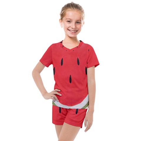 Watermelon Pillow Fluffy Kids  Mesh T-shirt And Shorts Set by Azkajaya