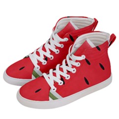 Watermelon Pillow Fluffy Men s Hi-top Skate Sneakers by Azkajaya