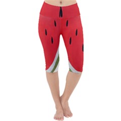 Watermelon Pillow Fluffy Lightweight Velour Cropped Yoga Leggings