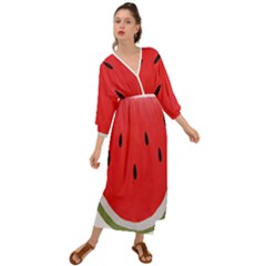 Watermelon Pillow Fluffy Grecian Style  Maxi Dress by Azkajaya