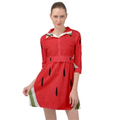 Watermelon Pillow Fluffy Mini Skater Shirt Dress by Azkajaya