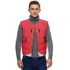 Watermelon Pillow Fluffy Men s Button Up Puffer Vest	