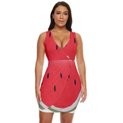 Watermelon Pillow Fluffy Draped Bodycon Dress