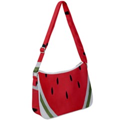 Watermelon Pillow Fluffy Zip Up Shoulder Bag by Azkajaya