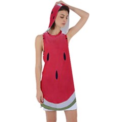 Watermelon Pillow Fluffy Racer Back Hoodie Dress by Azkajaya