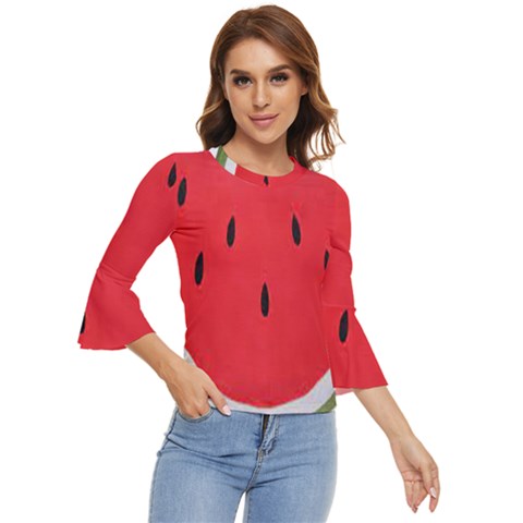 Watermelon Pillow Fluffy Bell Sleeve Top by Azkajaya