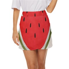 Watermelon Pillow Fluffy Mini Front Wrap Skirt by Azkajaya