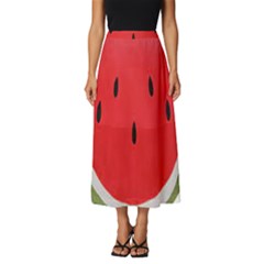 Watermelon Pillow Fluffy Classic Midi Chiffon Skirt by Azkajaya