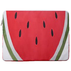 Watermelon Pillow Fluffy 17  Vertical Laptop Sleeve Case With Pocket