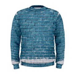 White And Blue Brick Wall Men s Sweatshirt by Azkajaya