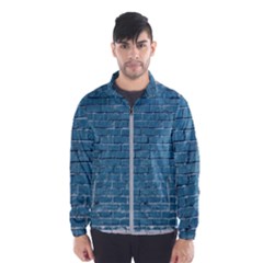 White And Blue Brick Wall Men s Windbreaker