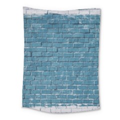 White And Blue Brick Wall Medium Tapestry