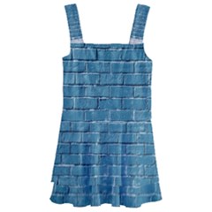 White And Blue Brick Wall Kids  Layered Skirt Swimsuit by Azkajaya