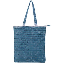 White And Blue Brick Wall Double Zip Up Tote Bag by Azkajaya