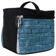 White And Blue Brick Wall Make Up Travel Bag (big) by Azkajaya