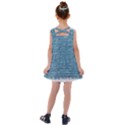 White And Blue Brick Wall Kids  Cross Back Dress View2