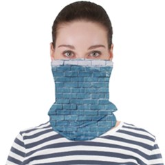 White And Blue Brick Wall Face Seamless Bandana (adult) by Azkajaya