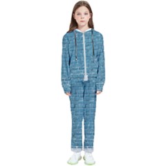 White And Blue Brick Wall Kids  Tracksuit by Azkajaya