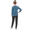 White And Blue Brick Wall Kids  Long Mesh T-Shirt View2