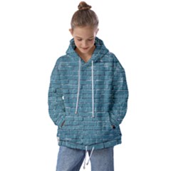 White And Blue Brick Wall Kids  Oversized Hoodie