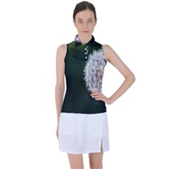 White Flower Women s Sleeveless Polo T-shirt by Azkajaya