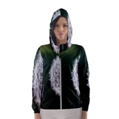 White Flower Women s Hooded Windbreaker