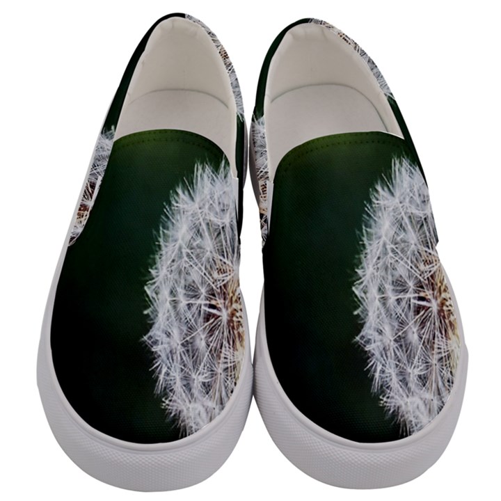 White Flower Men s Canvas Slip Ons