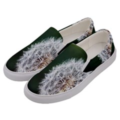 White Flower Men s Canvas Slip Ons by Azkajaya