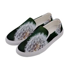 White Flower Women s Canvas Slip Ons by Azkajaya