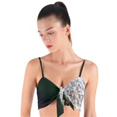 White Flower Woven Tie Front Bralet