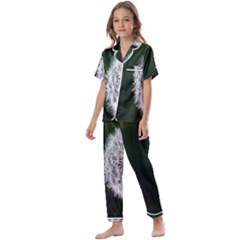 White Flower Kids  Satin Short Sleeve Pajamas Set by Azkajaya