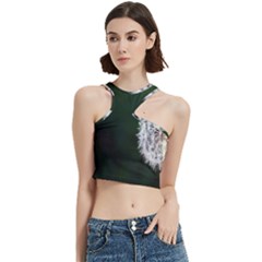 White Flower Cut Out Top by Azkajaya