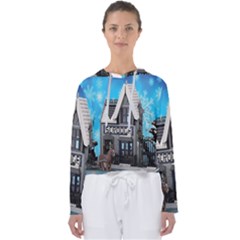 Winter Village Snow Brick Buildings Women s Slouchy Sweat