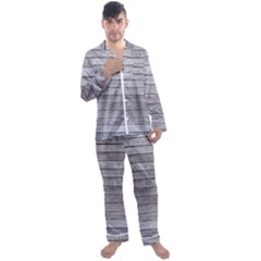 Wood Wooden Wall Wooden Boards Wall Boards Wall Men s Long Sleeve Satin Pajamas Set by Azkajaya