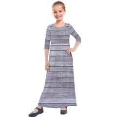 Wood Wooden Wall Wooden Boards Wall Boards Wall Kids  Quarter Sleeve Maxi Dress by Azkajaya