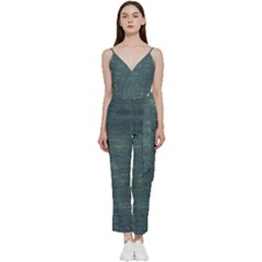 Wooden Wall V-neck Camisole Jumpsuit by Azkajaya