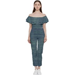 Wooden Wall Bardot Ruffle Jumpsuit by Azkajaya