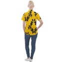 Yellow Regal Filagree Pattern Women s Short Sleeve Pocket Shirt View2