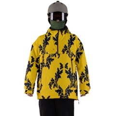 Yellow Regal Filagree Pattern Men s Ski And Snowboard Waterproof Breathable Jacket by Azkajaya