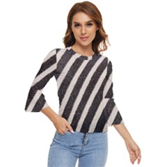 Yellow Regal Filagree Pattern Bell Sleeve Top