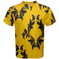 Yellow Regal Filagree Pattern Men s Cotton T-shirt by Azkajaya