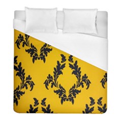 Yellow Regal Filagree Pattern Duvet Cover (full/ Double Size) by Azkajaya