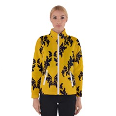 Yellow Regal Filagree Pattern Women s Bomber Jacket