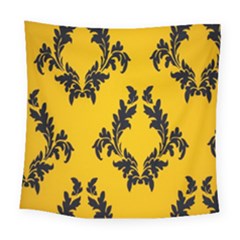 Yellow Regal Filagree Pattern Square Tapestry (large)