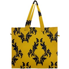 Yellow Regal Filagree Pattern Canvas Travel Bag by Azkajaya