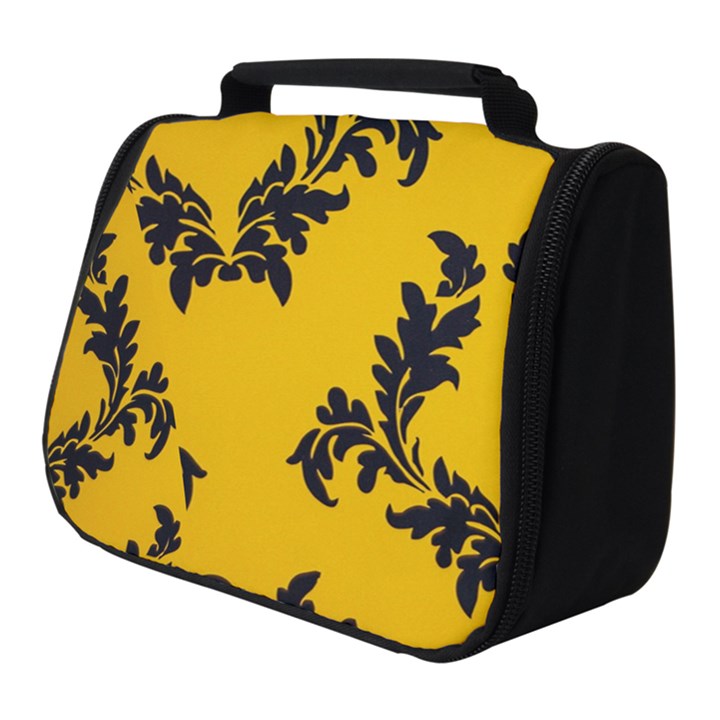 Yellow Regal Filagree Pattern Full Print Travel Pouch (Small)