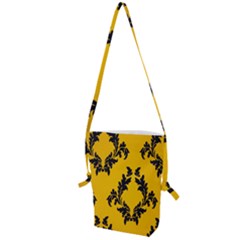 Yellow Regal Filagree Pattern Folding Shoulder Bag by Azkajaya