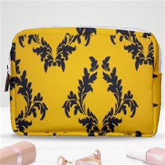 Yellow Regal Filagree Pattern Make Up Pouch (medium) by Azkajaya